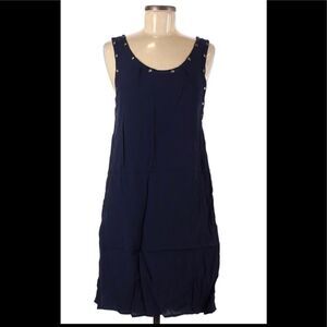 ASTR Anthropologie Silk‎ Dress Knee Length Blue Sleeveless. Size medium.